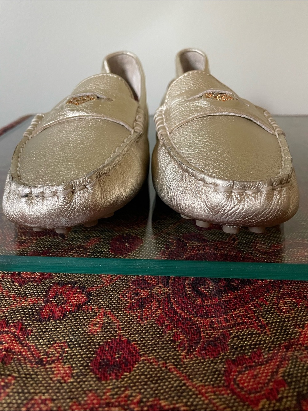 Coach Metallic Gold Women's Slip-On Loafers EUC size 7 - Picture 3 of 6